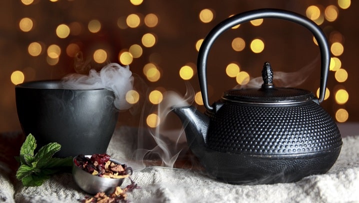 wellness tea in the pot